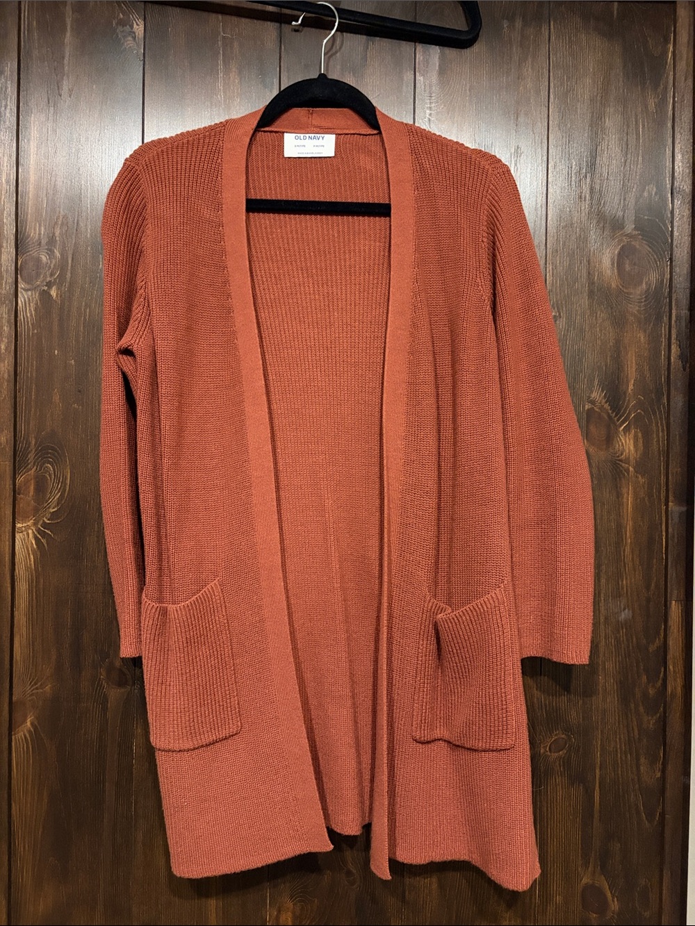 Old Navy Open Front Pocket Cardigan Rust Orange